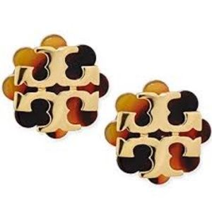 NEW Tory Burch tortoise shell stud earrings